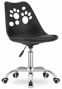 Ergonomiczne czarne obrotowe krzesło do nauki dla dziecka D1-P03