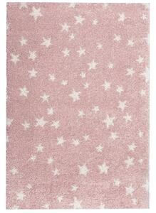 Różowy dywan w białe gwiazdki Candy Stars