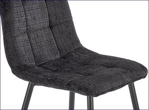 Czarne metalowe tapicerowane krzesło - Cremi