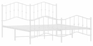 Białe rustykalne łóżko metalowe 200x200 cm - Emelsa
