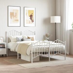 Białe metalowe łóżko małżeńskie 140x200 cm - Emelsa
