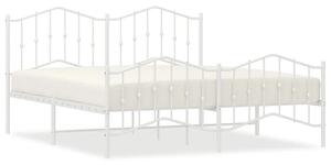 Białe metalowe rustykalne łóżko małżeńskie 180x200 cm - Emelsa
