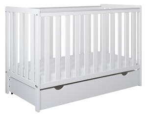Łóżeczko 2w1 z barierką 120x60 Nestilo - Białe