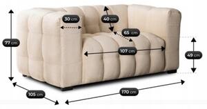 Kanapa Sofa Glamour 3 Osobowa Do Salonu Wygodna Kremowa MODERNO 2S
