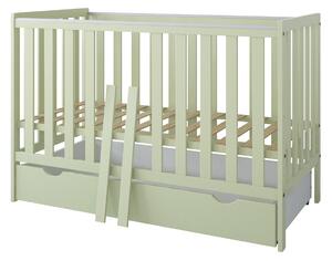 Łóżeczko 2w1 z barierką 120x60 Nestilo - Mięta