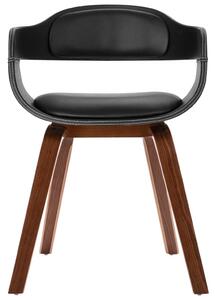 Krzesło stołowe, gięte drewno i sztuczna skóra