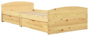 Rama łóżka z 2 szufladami, lite drewno sosnowe, 90 x 200 cm