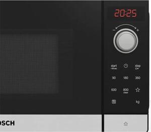Kuchenka mikrofalowa BOSCH FFL023MS2 Serie 2 800W średnica 27 cm pojemność 20L Hydroliza QuickStart Czarno-srebrny