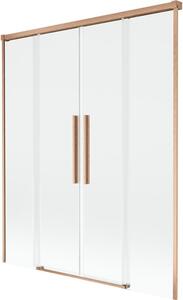 Mexen Rox parawan nawannowy 2-skrzydłowy rozsuwany 150 x 150 cm, transparent, miedź szczotkowana - 8C9-150-002-65-00
