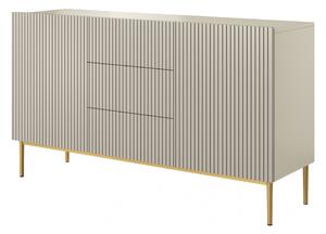 Komoda z szufladami Nicole 150 cm - kaszmir / złote nóżki