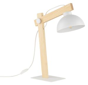 Drewniana biała lampka stołowa - Oslo TK - styl skandynawski