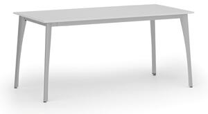 Stół konferencyjny PRIMO OMEGA, 1600 x 800 mm, podstawa szara, biały