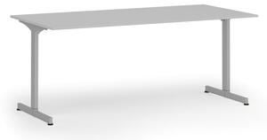 Biurko PRIMO BETA, 180x90 cm, szara podstawa, szary