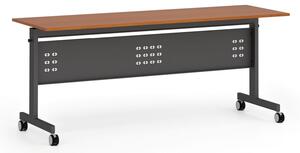 Mobilny stół PRIMO MOBI, 180x60 cm, czarna podstawa, czereśnia