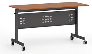 Mobilny stół PRIMO MOBI, 140x60 cm, czarna podstawa, czereśnia