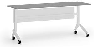 Mobilny stół PRIMO MOVE, 180x60 cm, biała podstawa, grafit