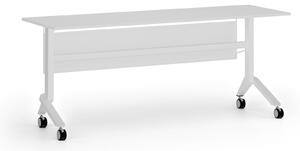 Mobilny stół PRIMO MOVE, 180x60 cm, biała podstawa, biały