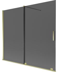 Mexen Velar parawan nawannowy 2-skrzydłowy rozsuwany 180 x 150 cm, grafit, złoty - 896-180-000-41-50