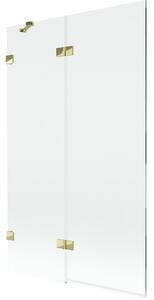 Mexen Lunar parawan nawannowy 2-skrzydłowy lewy 110 x 150 cm, transparent, złoty - 897-110-100-50-00-L
