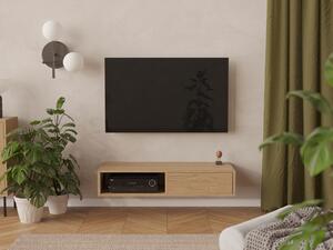 Drewniana nowoczesna wisząca szafka pod TV 120 cm