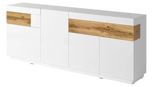 Komoda SILKE 4D2S 219cm biaÅy poÅysk/dÄ b wotan
