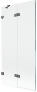 Mexen Lunar parawan nawannowy 2-skrzydłowy lewy 90 x 150 cm, transparent, gun metal - 897-090-100-95-00-L