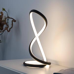 Paul Neuhaus Lampa stołowa LED Twist, możliwość ściemniania, czarny, sypialnia, aluminium, nowoczesny