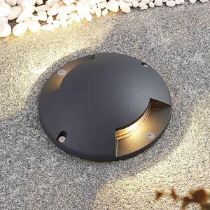 Reflektor podłogowy LED Lindby Cormac, 2-punktowy, Ø 21 cm, IP67 Cormac, czarny, aluminium, nowoczesny