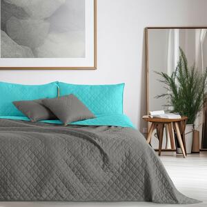 DecoKing Narzuta na łóżko Axel szary, turkusowy, 220 x 240 cm
