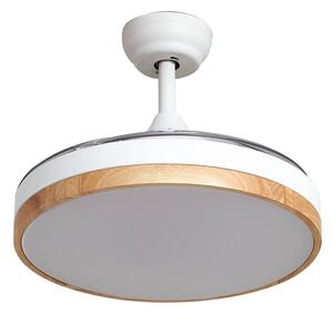 Lindby Wentylator sufitowy LED Oras, biały, DC, cichy, Ø 107 cm