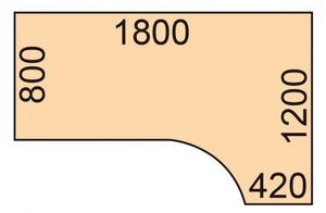 Biurko narożne PRIMO WHITE, 1800 x 1200 mm, prawe, białe