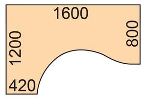 Biurko narożne PRIMO WOOD, 1600 x 1200 mm, lewe, wenge