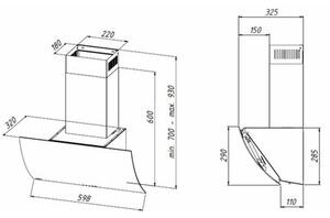 Okap AKPO WK-4 Clarus 60 T300 Czarny 68dB klasa B