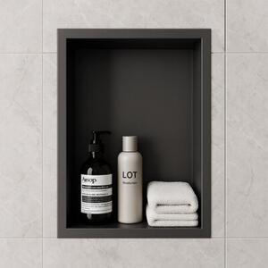 Półka łazienkowa wnękowa HYDROSAN IGA-BL-45X30X10 Czarny mat 45x30x10 cm