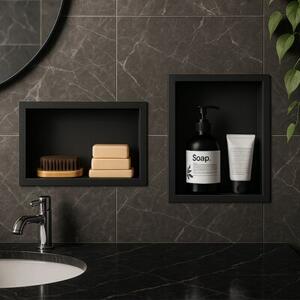 Półka łazienkowa wnękowa HYDROSAN IGA-BL-45X30X10 Czarny mat 45x30x10 cm
