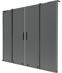Mexen Velar L Duo parawan nawannowy 2-skrzydłowy rozsuwany 170 x 150 cm, grafit, gun metal - 896-170-003-42-95