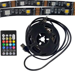 Taśma LED RGBW TV 2x1m z pilotem, funkcja muzyczna, USB 5V 321336 Polux