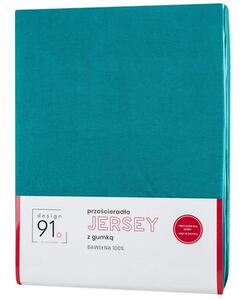 Prześcieradło EUROFIRANY Jersey D91 z gumką 220 x 200 cm Turkusowy