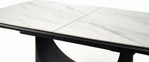 EMWOmeble OSMAN stół rozkładany, biały marmur / czarny