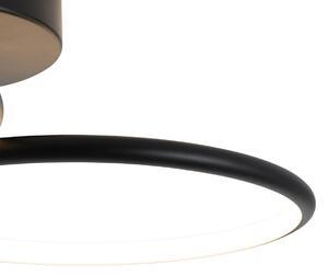 Lampa sufitowa czarna z 2-punktowym ściemniaczem LED w trzech stopniach - Joaniqa Oswietlenie wewnetrzne
