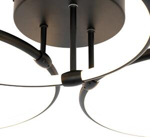 Lampa sufitowa czarna z 3-stopniowym ściemnianiem LED i 3-punktowym światłem - Joaniqa Oswietlenie wewnetrzne