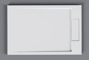 Brodzik prysznicowy prostokątny PB3084 z odlewu mineralnego – biały mat – 120×80×3,5 cm