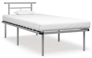 Rama łóżka, szara, metalowa, 90 x 200 cm