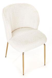 Kremowe krzesło tapicerowane tkaniną boucle - Timoteo