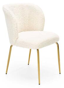 Kremowe krzesło tapicerowane tkaniną boucle - Timoteo