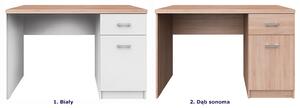 Białe długie biurko z szufladą - Ontario 3X