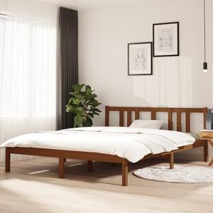 Rama łóżka, miodowy brąz, lite drewno, 150x200 cm