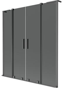 Mexen Velar L Duo parawan nawannowy 2-skrzydłowy rozsuwany 140 x 150 cm, grafit, gun metal - 896-140-003-42-95