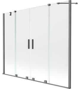 Mexen Velar Duo parawan nawannowy 2-skrzydłowy rozsuwany 170 x 150 cm, transparent, gun metal - 896-170-000-02-95