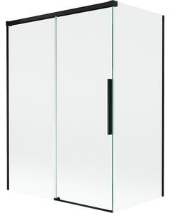 Mexen Rox parawan nawannowy 2-skrzydłowy rozsuwany 120 + 70 x 150 cm, transparent, czarny - 8C9-120-070-70-00